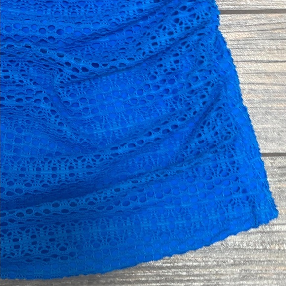 NWT Island Escape Tankini Top Women’s Size 8 Lost At Sea Crochet High Neck Blue - Picture 7 of 12